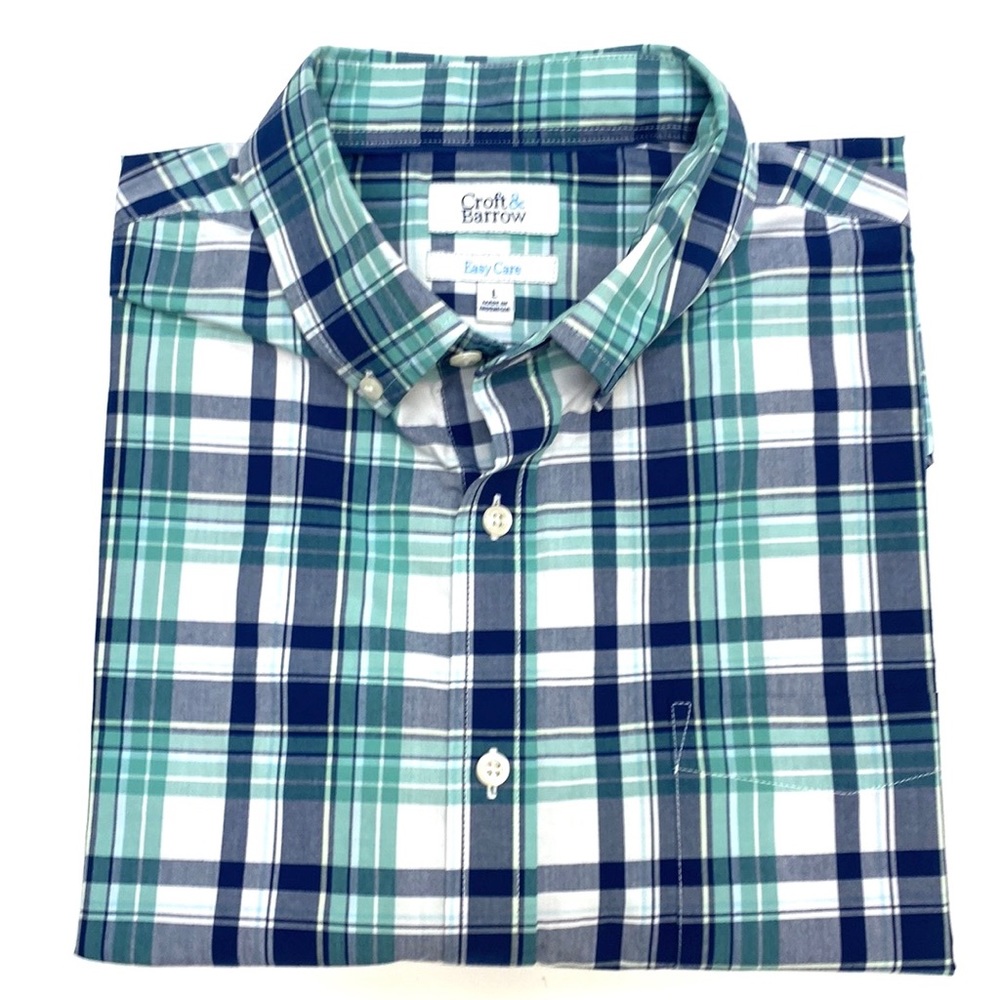Croft & Barrow Men’s Easy Care Plaid Button Down Short Sleeve Shirt